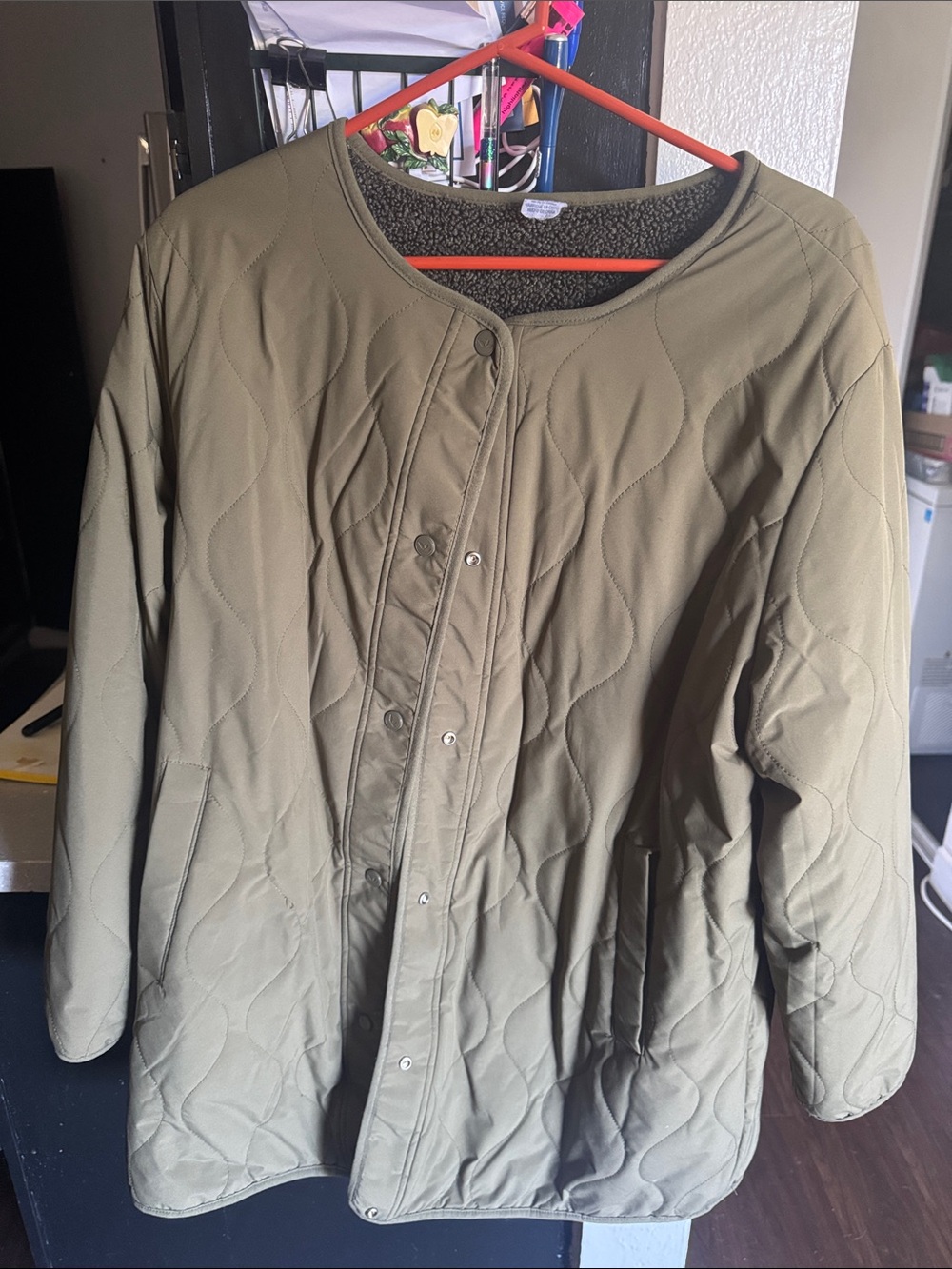 UGG Olive Quilted Button-Front Puffer Jacket